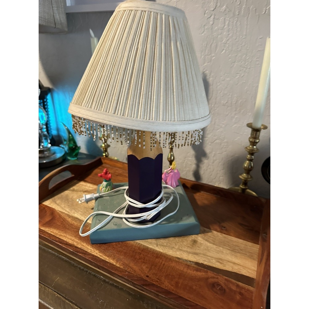 Vintage Disney Princess Table Lamp Cinderella Aurora & Ariel